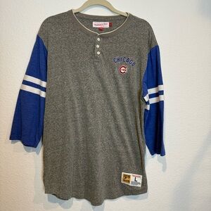 Mitchell & Ness Chicago Cubs 3/4 Long Sleeve MLB Shirt Top Men’s Size Large